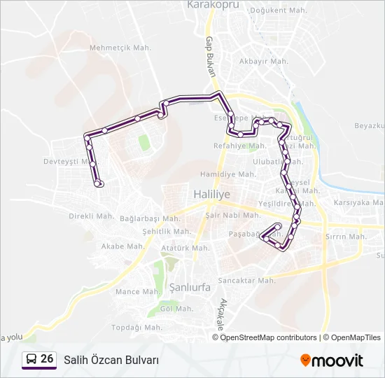 26 Bus Line Map