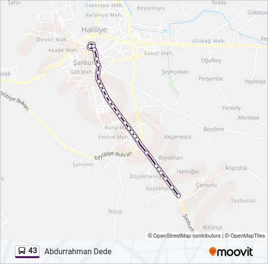43 Bus Line Map
