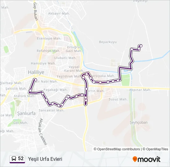52 Bus Line Map