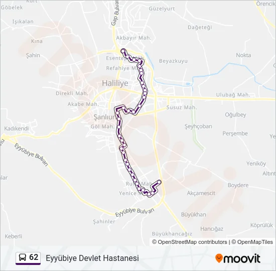 62 Bus Line Map