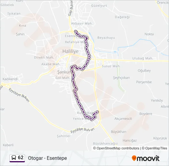 62 Bus Line Map