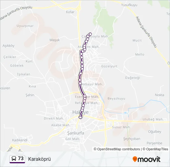 73 Bus Line Map