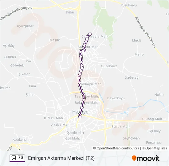 73 Bus Line Map