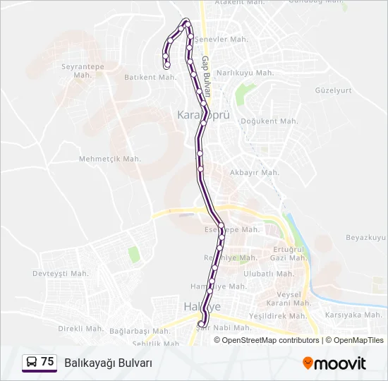 75 Bus Line Map