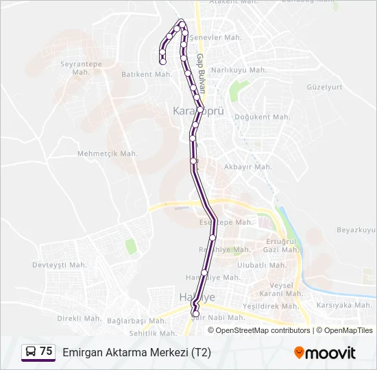 75 Bus Line Map