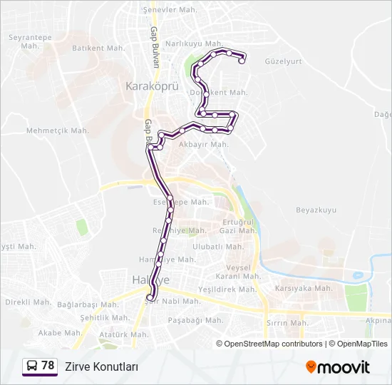 78 Bus Line Map