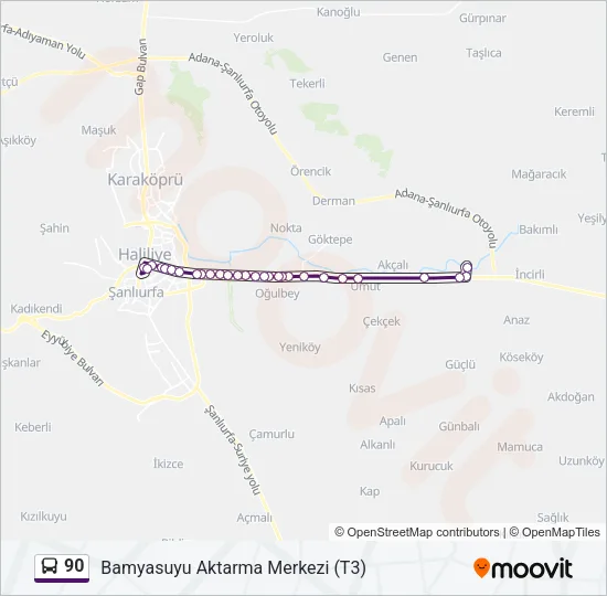 90 Bus Line Map
