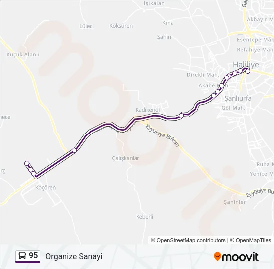 95 Bus Line Map