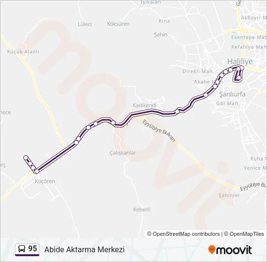 95 Bus Line Map