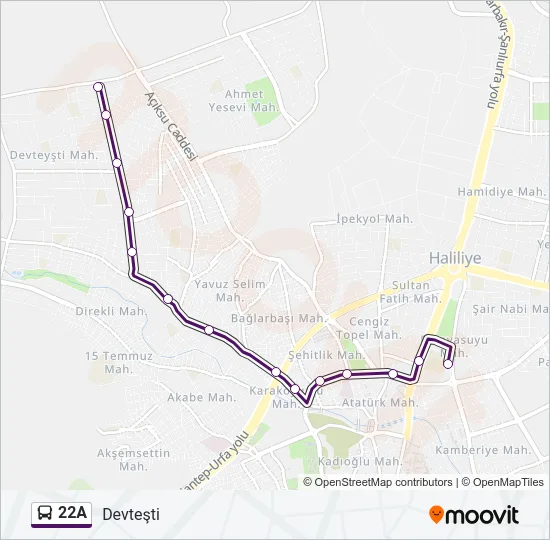 22A Bus Line Map