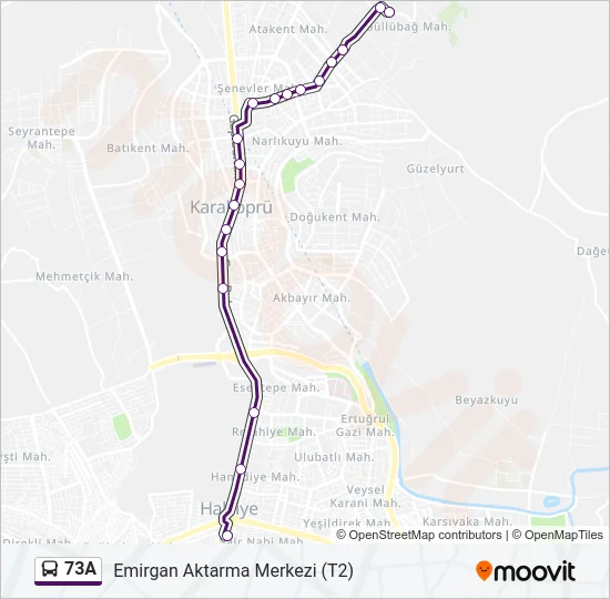 73A Bus Line Map