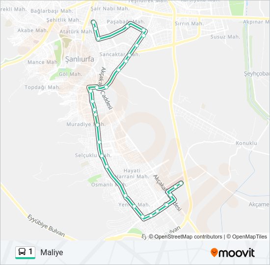 1 Bus Line Map