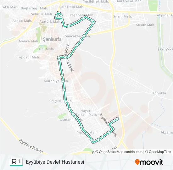 1 Bus Line Map