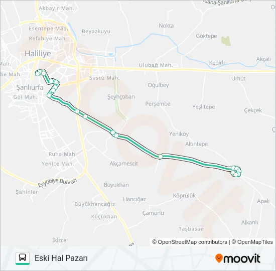 KISAS - ESKI HAL Bus Line Map