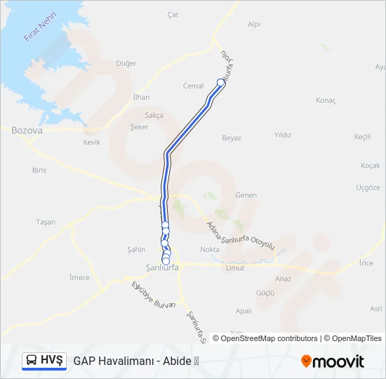 HVŞ Bus Line Map