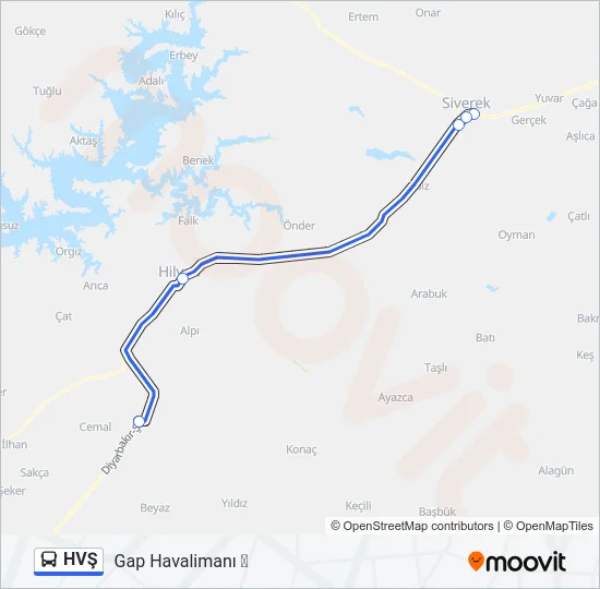 HVŞ Bus Line Map