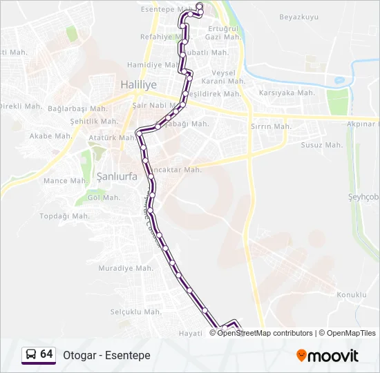 64 Bus Line Map