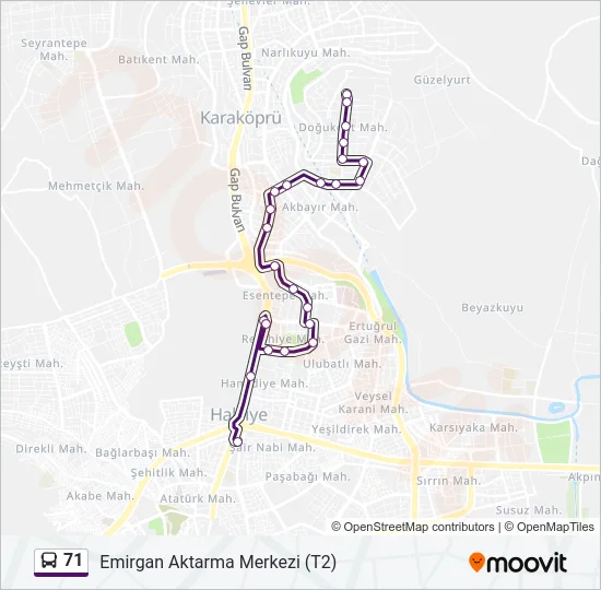 71 Bus Line Map
