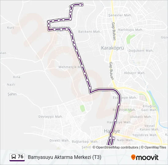 76 Bus Line Map
