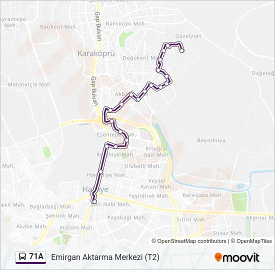 71A Bus Line Map