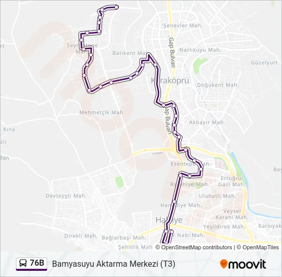 76B Bus Line Map