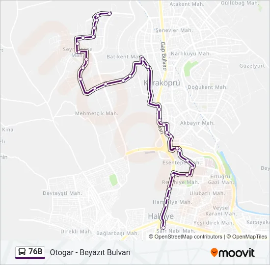 76B Bus Line Map
