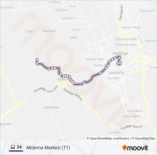 34 Bus Line Map