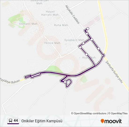 44 Bus Line Map