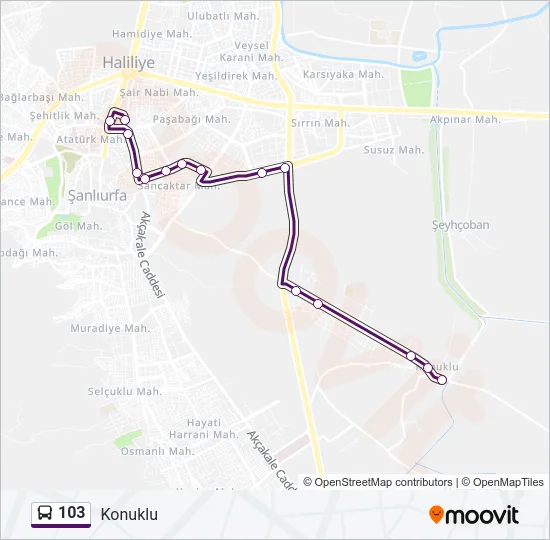 103 Bus Line Map