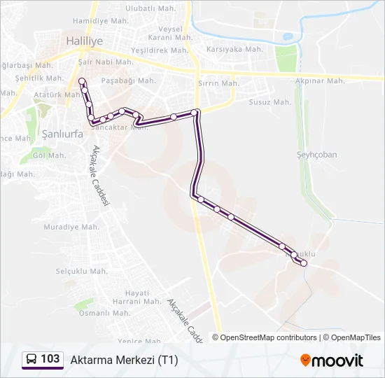 103 Bus Line Map