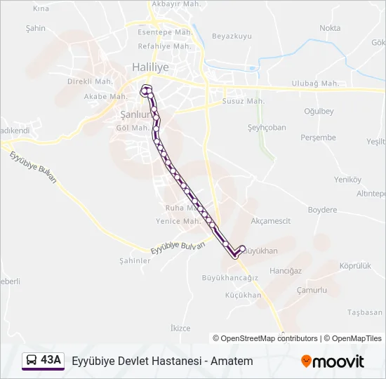 43A Bus Line Map