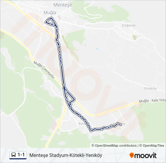 1-1 Bus Line Map