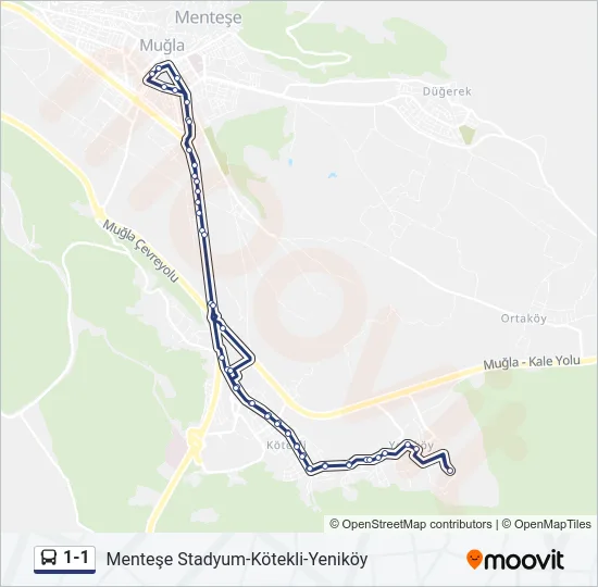 1-1 Bus Line Map