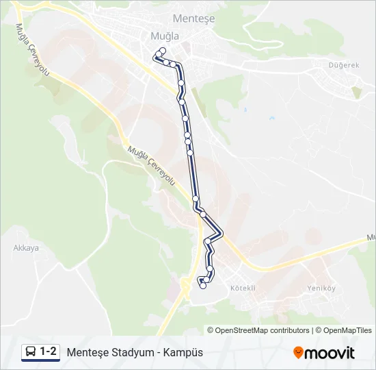 1-2 Bus Line Map