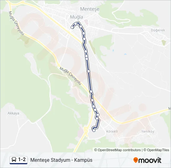 1-2 Bus Line Map