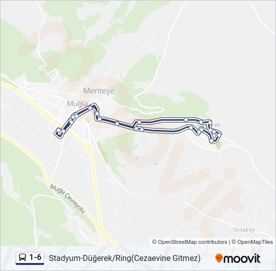 1-6 Bus Line Map