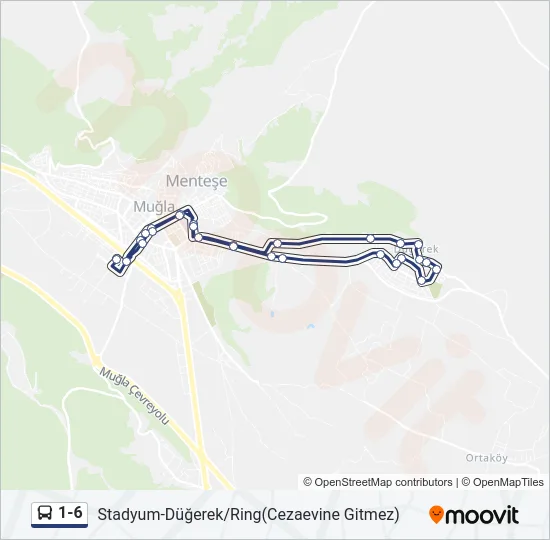 1-6 Bus Line Map