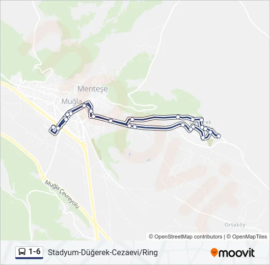 1-6 Bus Line Map