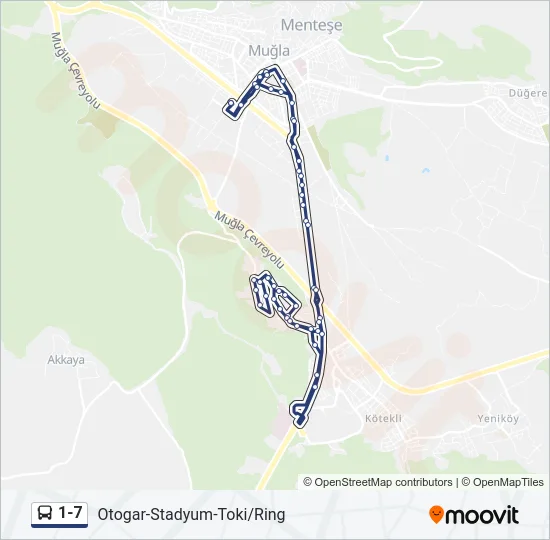 1-7 Bus Line Map
