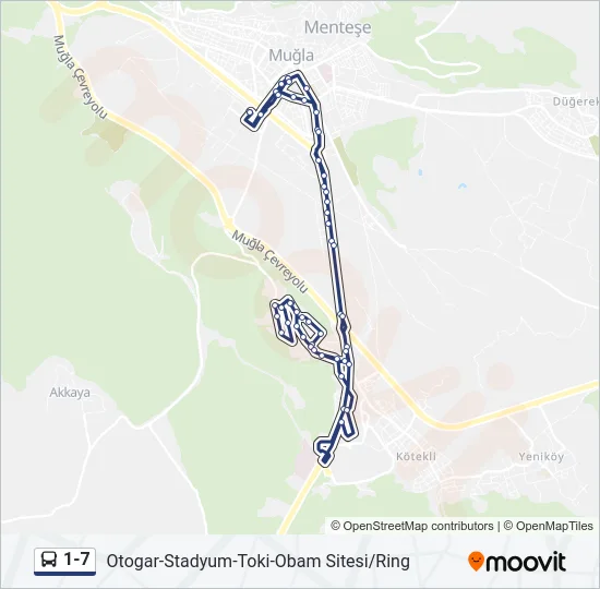 1-7 Bus Line Map