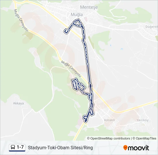 1-7 Bus Line Map