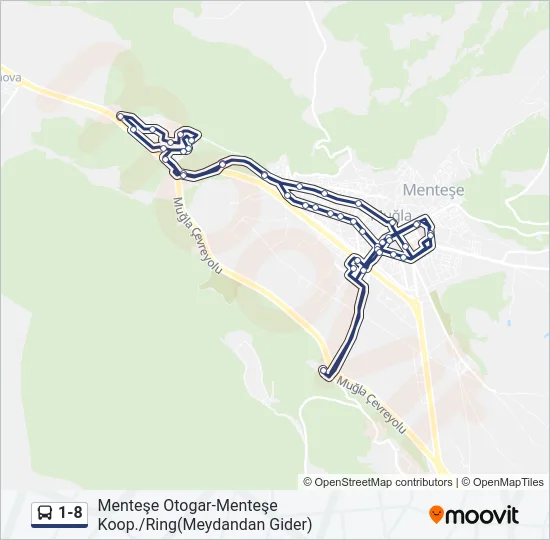 1-8 Bus Line Map