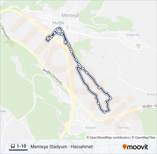 1-10 Bus Line Map