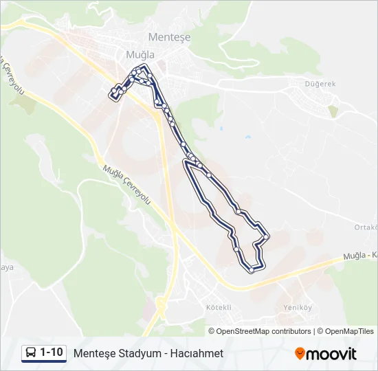1-10 Bus Line Map
