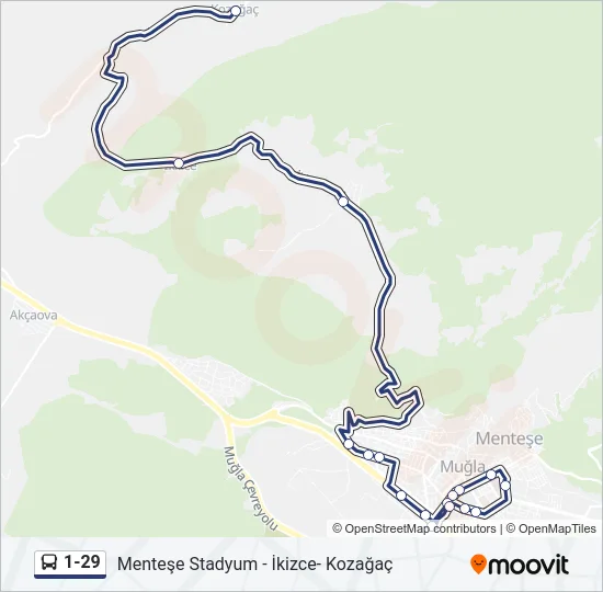 1-29 Bus Line Map