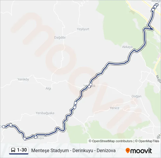 1-30 Bus Line Map