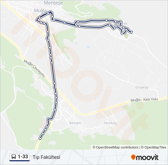 1-33 Bus Line Map