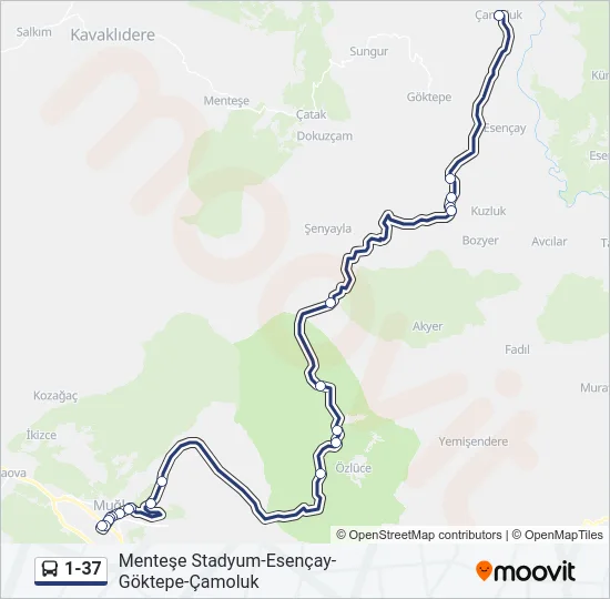 1-37 Bus Line Map