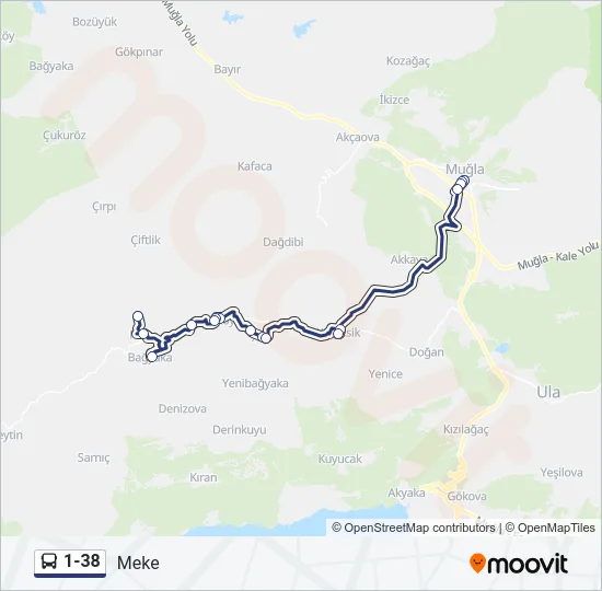 1-38 Bus Line Map
