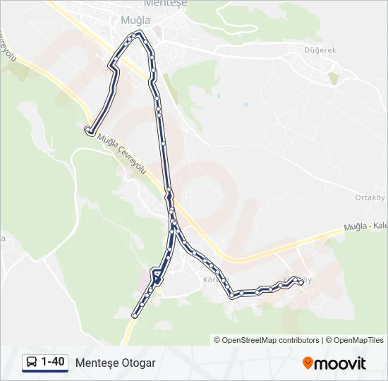 1-40 Bus Line Map